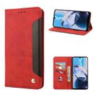 For Motorola Moto E22 / E22i Skin Feel Splicing Leather Phone Case(Red) - 1