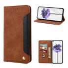 For Nothing Phone 1 Skin Feel Splicing Leather Phone Case(Brown) - 1