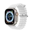 DUX DUCIS Sea Wave Silicone Watch Band For Apple Watch Series 8&7 45mm / SE 2&6&SE&5&4 44mm / 3&2&1 42mm(White) - 1