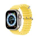 DUX DUCIS Sea Wave Silicone Watch Band For Apple Watch Series 8&7 45mm / SE 2&6&SE&5&4 44mm / 3&2&1 42mm(Yellow) - 1