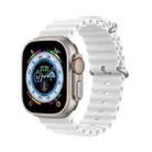 DUX DUCIS Sea Wave Silicone Watch Band For Apple Watch Series 8&7 41mm / SE 2&6&SE&5&4 40mm / 3&2&1 38mm(White) - 1