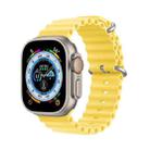 DUX DUCIS Sea Wave Silicone Watch Band For Apple Watch Series 8&7 41mm / SE 2&6&SE&5&4 40mm / 3&2&1 38mm(Yellow) - 1