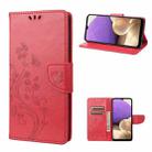 For Samsung Galaxy A23e / A23s Butterfly Flower Pattern Flip Leather Phone Case(Red) - 1