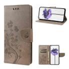 For Nothing Phone 1 Butterfly Flower Pattern Flip Leather Phone Case(Grey) - 1