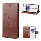 For Nothing Phone 1 Butterfly Flower Pattern Flip Leather Phone Case(Brown) - 1