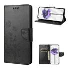 For Nothing Phone 1 Butterfly Flower Pattern Flip Leather Phone Case(Black) - 1