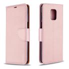 For Xiaomi Redmi Note 9S / Note 9 Pro / Note 9 Pro Max Litchi Texture  Pure Color Horizontal Flip PU Leather Case with Holder & Card Slots & Wallet & Lanyard(Rose Gold) - 1