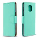 For Xiaomi Redmi Note 9S / Note 9 Pro / Note 9 Pro Max Litchi Texture  Pure Color Horizontal Flip PU Leather Case with Holder & Card Slots & Wallet & Lanyard(Green) - 1