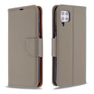For Huawei P40 Lite Litchi Texture  Pure Color Horizontal Flip PU Leather Case with Holder & Card Slots & Wallet & Lanyard(Grey) - 1