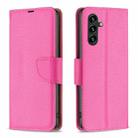 For Samsung Galaxy A14 5G Litchi Texture Pure Color Leather Phone Case(Rose Red) - 1