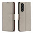 For Samsung Galaxy S23+ 5G Litchi Texture Pure Color Leather Phone Case(Grey) - 1