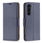 For Samsung Galaxy S23+ 5G Litchi Texture Pure Color Leather Phone Case(Blue) - 1