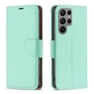 For Samsung Galaxy S23 Ultra 5G Litchi Texture Pure Color Leather Phone Case(Green) - 1