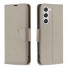 For Samsung Galaxy S23 5G Litchi Texture Pure Color Leather Phone Case(Grey) - 1