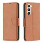 For Samsung Galaxy S23 5G Litchi Texture Pure Color Leather Phone Case(Brown) - 1