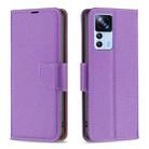 For Xiaomi 12T / 12T Pro / Redmi K50 Ultra Litchi Texture Pure Color Leather Phone Case(Purple) - 1