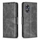 For OPPO A17 Lambskin Texture Leather Phone Case(Black) - 1