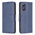 For OPPO A17 Lambskin Texture Leather Phone Case(Blue) - 1