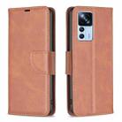 For Xiaomi 12T / 12T Pro / Redmi K50 Ultra Lambskin Texture Leather Phone Case(Brown) - 1