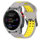 For Garmin Descent G1 / Coros Vertix 22mm Quick Release Double Row Silicone Watch Band(Grey Yellow) - 1