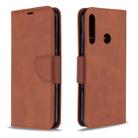 For Huawei P40 Lite E / Y7P Retro Lambskin Texture Pure Color Horizontal Flip PU Leather Case with Holder & Card Slots & Wallet & Lanyard(Brown) - 1