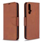 For Huawei Honor 20S Retro Lambskin Texture Pure Color Horizontal Flip PU Leather Case with Holder & Card Slots & Wallet & Lanyard(Brown) - 1