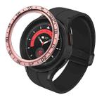 For Samsung Galaxy Watch5 Pro 45mm A Style Dial Steel Protective Frame(Rose Pink) - 1