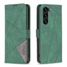 For Samsung Galaxy S23+ 5G Magnetic Buckle Rhombus Texture Leather Phone Case(Green) - 1