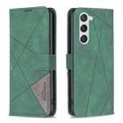 For Samsung Galaxy S23 5G Magnetic Buckle Rhombus Texture Leather Phone Case(Green) - 1