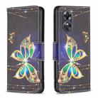 For OPPO A17 Colored Drawing Pattern Leather Phone Case(Big Butterfly) - 1