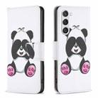 For Samsung Galaxy S23 5G Colored Drawing Pattern Leather Phone Case(Panda) - 1
