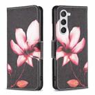 For Samsung Galaxy S23 5G Colored Drawing Pattern Leather Phone Case(Lotus) - 1