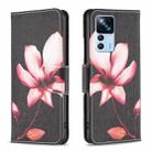 For Xiaomi 12T / 12T Pro / Redmi K50 Ultra Colored Drawing Pattern Leather Phone Case(Lotus) - 1