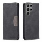 For Samsung Galaxy S23 Ultra 5G BF10 Color Block Magnetic Flip Leather Phone Case(Black) - 1