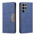 For Samsung Galaxy S23 Ultra 5G BF10 Color Block Magnetic Flip Leather Phone Case(Blue) - 1