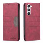 For Samsung Galaxy S23 5G BF10 Color Block Magnetic Flip Leather Phone Case(Red) - 1