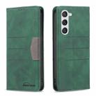 For Samsung Galaxy S23 5G BF10 Color Block Magnetic Flip Leather Phone Case(Green) - 1