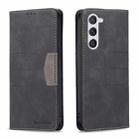 For Samsung Galaxy S23 5G BF10 Color Block Magnetic Flip Leather Phone Case(Black) - 1