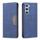 For Samsung Galaxy S23 5G BF10 Color Block Magnetic Flip Leather Phone Case(Blue) - 1