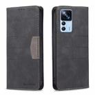 For Xiaomi 12T / 12T Pro / Redmi K50 Ultra BF10 Color Block Magnetic Flip Leather Phone Case(Black) - 1