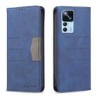 For Xiaomi 12T / 12T Pro / Redmi K50 Ultra BF10 Color Block Magnetic Flip Leather Phone Case(Blue) - 1
