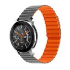 For Samsung Galaxy Watch5 40mm/44mm / Watch5 Pro Two-color Silicone Magnetic Watch Band(Grey Orange) - 1