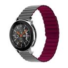 For Samsung Galaxy Watch5 40mm/44mm / Watch5 Pro Two-color Silicone Magnetic Watch Band(Grey Wine Red) - 1