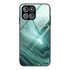 For Honor X8 Marble Pattern Glass Phone Case(Water Waves) - 1