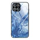 For Honor X8 Marble Pattern Glass Phone Case(Blue Ocean) - 1