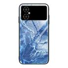 For Xiaomi Poco M4 Marble Pattern Glass Phone Case(Blue Ocean) - 1