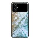 For Xiaomi Poco M4 Marble Pattern Glass Phone Case(Beach) - 1
