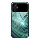 For Xiaomi Poco M5 Marble Pattern Glass Phone Case(Water Waves) - 1