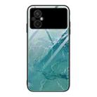 For Xiaomi Poco M5 Marble Pattern Glass Phone Case(Green Ocean) - 1