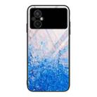 For Xiaomi Poco M5 Marble Pattern Glass Phone Case(Ocean Waves) - 1